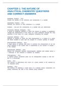 CHAPTER 1&colon; THE NATURE OF ANALYTICAL CHEMISTRY QUESTIONS AND CORRECT ANSWERS