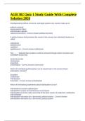 AGB 302 Quiz 1 Study Guide With Complete Solution 2026