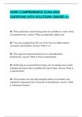 AORN COMPREHENSIVE EXAM 2026 QUESTIONS WITH SOLUTIONS GRADED A&plus;