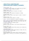 ANALYTICAL CHEM PRELIMS QUESTIONS AND CORRECT ANSWERS