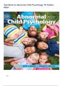 TEST BANK &ndash; Abnormal Child Psychology&comma; Seventh Edition Full Coverage Chapters 1&ndash;14 &vert; Verified Questions & Answers &vert; Updated
