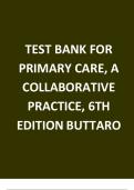 TEST BANK FOR  PRIMARY CARE&comma; A  COLLABORATIVE  PRACTICE&comma; 6TH  EDITION BUTTARO