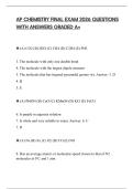 AP CHEMISTRY FINAL EXAM 2026 QUESTIONS WITH ANSWERS GRADED A&plus;