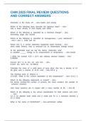 CHM 2025 FINAL REVIEW QUESTIONS AND CORRECT ANSWERS