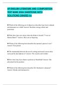 AP ENGLISH LITERATURE AND COMPOSITION TEST BANK 2026 QUESTIONS WITH SOLUTIONS GRADED A&plus;