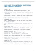 CHM 1025 - EXAM 1 REVIEW QUESTIONS AND CORRECT ANSWERS