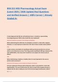 BSN 315 HESI Pharmacology Actual Exam &ndash; Latest 2025&sol;2026 Real Questions & Verified Answers