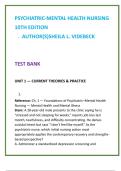 Psychiatric&ndash;Mental Health Nursing Test Bank &vert; Videbeck 10th Ed &vert; NCLEX-Style MCQs & Therapeutic Communication Guide