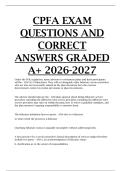 CPFA Exam Questions and Correct Answers GRADED A&plus; 2026-2027