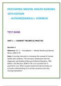 Psychiatric Mental Health Nursing NCLEX&reg; Review&colon; 10th Edition Videbeck Test Bank & Rationales