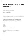 Elaborated Cost Chapter 1 MC Test Bank 2025&sol;2026 &vert; Cost Accounting Exam Prep