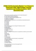 CHEM 210 Biochemistry Module 1 to 8 Exams & Final Exam 2025 -2026 Portage Learning Questions and Verified Answers&comma; 100&percnt; Guarantee Pass