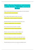NWCA Review Questions and Answers &vert; Latest Version &vert; 2025&sol;2026 &vert; Correct &  Verified