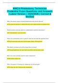 NWCA Phlebotomy Technician  Credential Exam Questions and Answers &vert; Latest Version &vert; 2025&sol;2026 &vert; Correct &  Verified