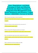 Laws&comma; Regulations&comma; and Basic Principles of Safe and Effective Pesticide Use Basic Principles of Integrated Pest Management &lpar;Core Exam&rpar; Questions and Answers &vert; Latest Version &vert; 2025&sol;2026 &vert; Correct & Verified