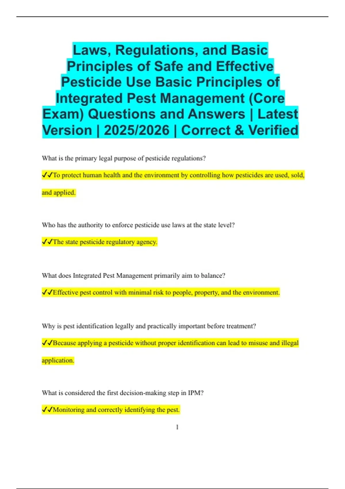 Laws, Regulations, and Basic Principles of Safe and Effective Pesticide ...