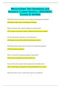 MercuryGate Test Questions and Answers &vert; Latest Version &vert; 2025&sol;2026 &vert;  Correct & Verified
