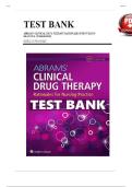 TEST BANK For Abrams&rsquo; Clinical Drug Therapy Rationales for Nursing Practice 12th Edition Geralyn Frandsen&comma; Verified Chapters 1 - 16&comma; Complete Newest Version Abrams&rsquo; Clinical Drug Therapy Rationales for Nursing Practice 12th Edition TEST BANK by Geralyn Fr