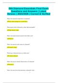 GIA Diamond Essentials Final Exam Questions and Answers &vert; Latest Version &vert; 2025&sol;2026 &vert; Correct & Verified