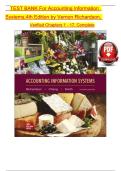 TEST BANK For Accounting Information Systems 4th Edition by Vernon Richardson&comma; Verified Chapters 1 - 17&comma; Complete Newest Version