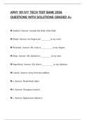APHY 101 IVY TECH TEST BANK 2026 QUESTIONS WITH SOLUTIONS GRADED A&plus;