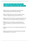 APHY 102 TEST BANK 2026 EXAM REVIEW WITH COMPLETE QUESTIONS AND ANSWERS