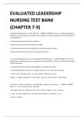 Evaluated Leadership Nursing Test Bank Chapters 7&ndash;9 2026 &vert; Exam Questions A&plus;