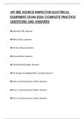 API SIEE SOURCE INSPECTOR ELECTRICAL EQUIPMENT EXAM 2026 COMPLETE PRACTICE QUESTIONS AND ANSWERS