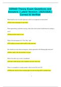 CERAD Theory Exam Questions and Answers &vert; Latest Version &vert; 2025&sol;2026 &vert;  Correct & Verified