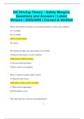 UK Driving Theory - Safety Margins Questions and Answers &vert; Latest Version &vert; 2025&sol;2026 &vert; Correct & Verified