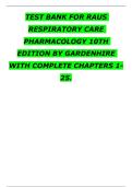 TEST BANK - Rau&rsquo;s Respiratory Care Pharmacology&comma; 10th Edition by Gardenhire&comma; All Chapters 1 - 23&comma; Complete Newest Version