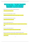 UK Driving Test - "Tell Me" Questions and Answers &vert; Latest Version &vert; 2025&sol;2026 &vert; Correct & Verified