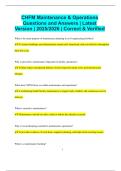 CHFM Maintenance & Operations Questions and Answers &vert; Latest Version &vert; 2025&sol;2026 &vert; Correct & Verified