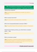 TN Timeshare Questions and Correct  Answers&sol; Latest Update &sol; Already Graded