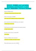 EHS101&colon; WHMIS and Lab Safety Questions and Answers &vert; Latest Version &vert; 2025&sol;2026 &vert; Correct & Verified