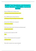 WHMIS Test Questions and Answers &vert; Latest Version &vert; 2025&sol;2026 &vert; Correct &  Verified
