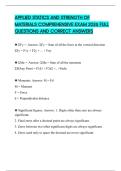 APPLIED STATICS AND STRENGTH OF MATERIALS COMPREHENSIVE EXAM 2026 FULL QUESTIONS AND CORRECT ANSWERS