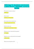 IB Biology HL Questions and Answers &vert; Latest Version &vert; 2025&sol;2026 &vert; Correct &  Verified