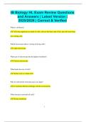 IB Biology HL Exam Review Questions and Answers &vert; Latest Version &vert; 2025&sol;2026 &vert; Correct & Verified
