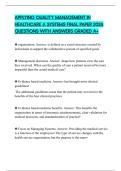 APPLYING QUALITY MANAGEMENT IN HEALTHCARE A SYSTEMS FINAL PAPER 2026 QUESTIONS WITH ANSWERS GRADED A&plus;