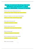 Energy Investment Banking Interview Questions and Answers &vert; Latest Version &vert; 2025&sol;2026 &vert; Correct & Verified