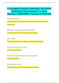 Leveraged Finance Interview Technical Questions and Answers &vert; Latest Version &vert; 2025&sol;2026 &vert; Correct & Verified