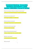 Investment Banking - Accounting Questions and Answers &vert; Latest Version &vert; 2025&sol;2026 &vert; Correct & Verified