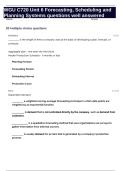 WGU C720 Unit 6 Forecasting&comma; Scheduling and Planning Systems questions well answered 