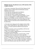 Multiple Sclerosis&comma; Myasthenia Gravis&comma; GBS Questions With Complete Solutions