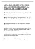 AQA A LEVEL CHEMISTRY PAPER 2 7405-2 2026 COMPREHENSIVE EXAM SCRIPT FULL QUESTIONS AND CORRECT ANSWERS