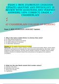 EXAM 2&colon; BIOS 255&sol;BIOS255 &lpar;2026&sol;2026 UPDATE&rpar; ANATOMY AND PHYSIOLOGY III REVIEW WITH QUESTIONS AND VERIFIED ANSWERS&vert; 100&percnt; CORRECT&vert; GRADE A -CHAMBERLAIN
