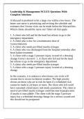 Leadership & Management NCLEX Questions With Complete Solutions