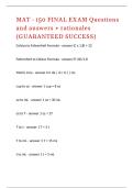 MAT - 150 FINAL EXAM Questions and answers &plus; rationales &lpar;GUARANTEED SUCCESS&rpar;