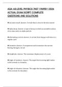 AQA AS-LEVEL PHYSICS 7407 1 PAPER 1 2026 ACTUAL EXAM SCRIPT COMPLETE QUESTIONS AND SOLUTIONS